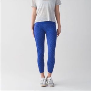 Lululemon Ebb to Street Blue Snake Print Leggings - 4